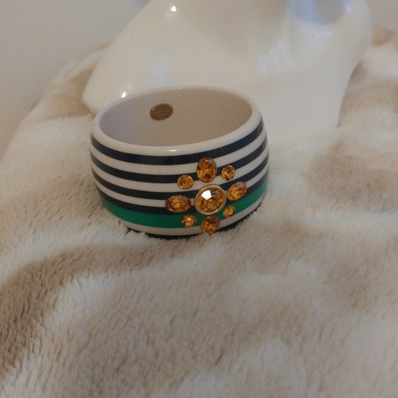 Juicy Couture Blue, Green and White Stripe Bangle EUC - Picture 3 of 5